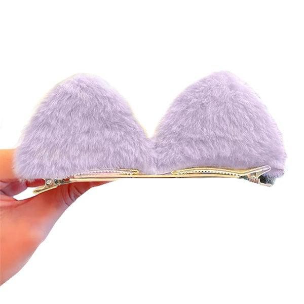 Rhinestone Furry Cat Ear Hair Pin