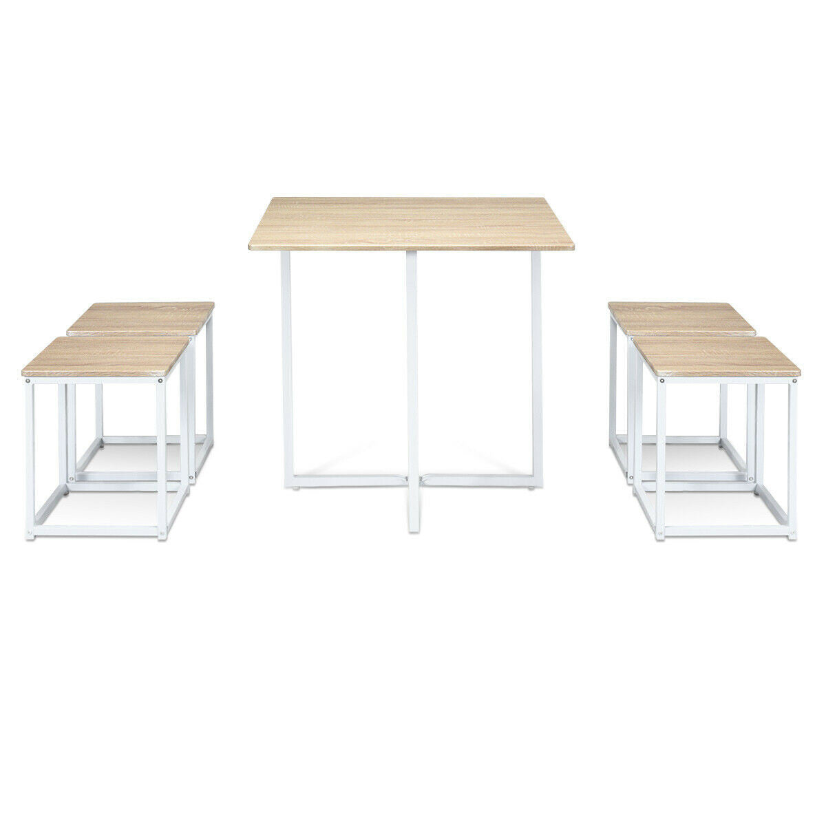 5 Pcs Dining Table And Chairs Set Compact Space Bar