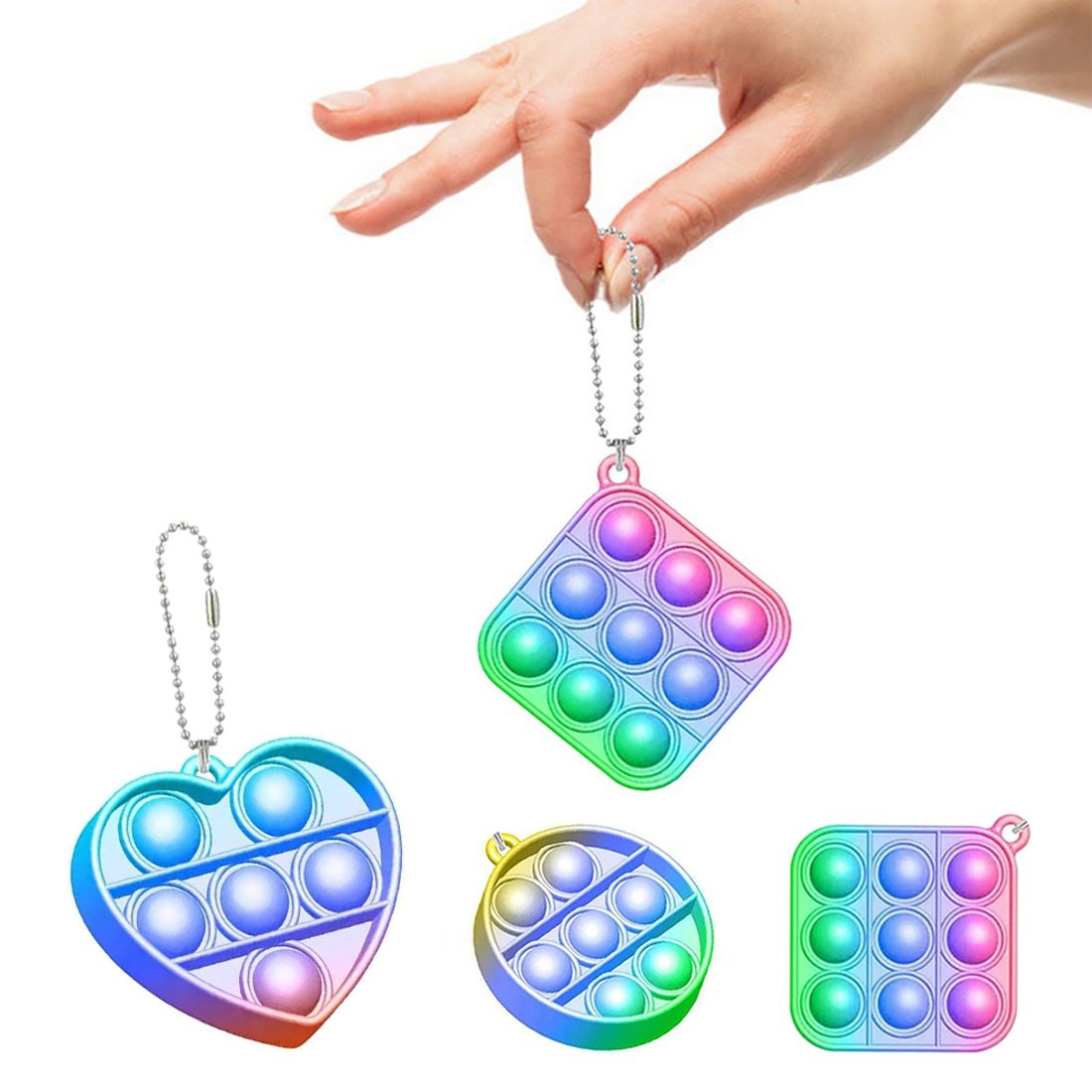 Mini Push Pops Bubble Sensory Toy Keychain