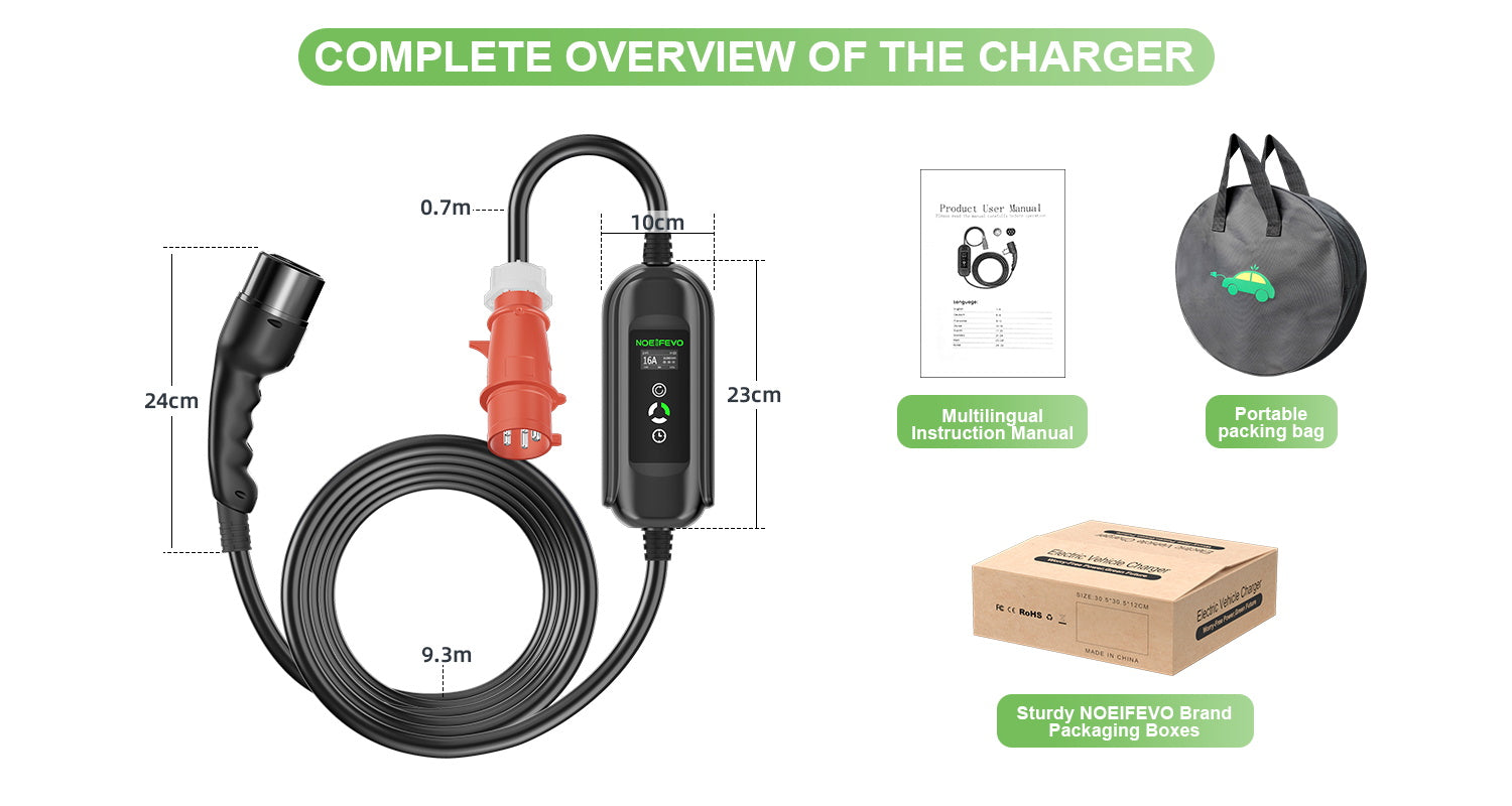 Noeifevo 11KW Mobile EV Wallbox, Autobatterie Ladegerät für alle Fahrz –  Smart LifePO4 Batterie & Heimspeicherung von Energie & Intelligentes  Ladegerät