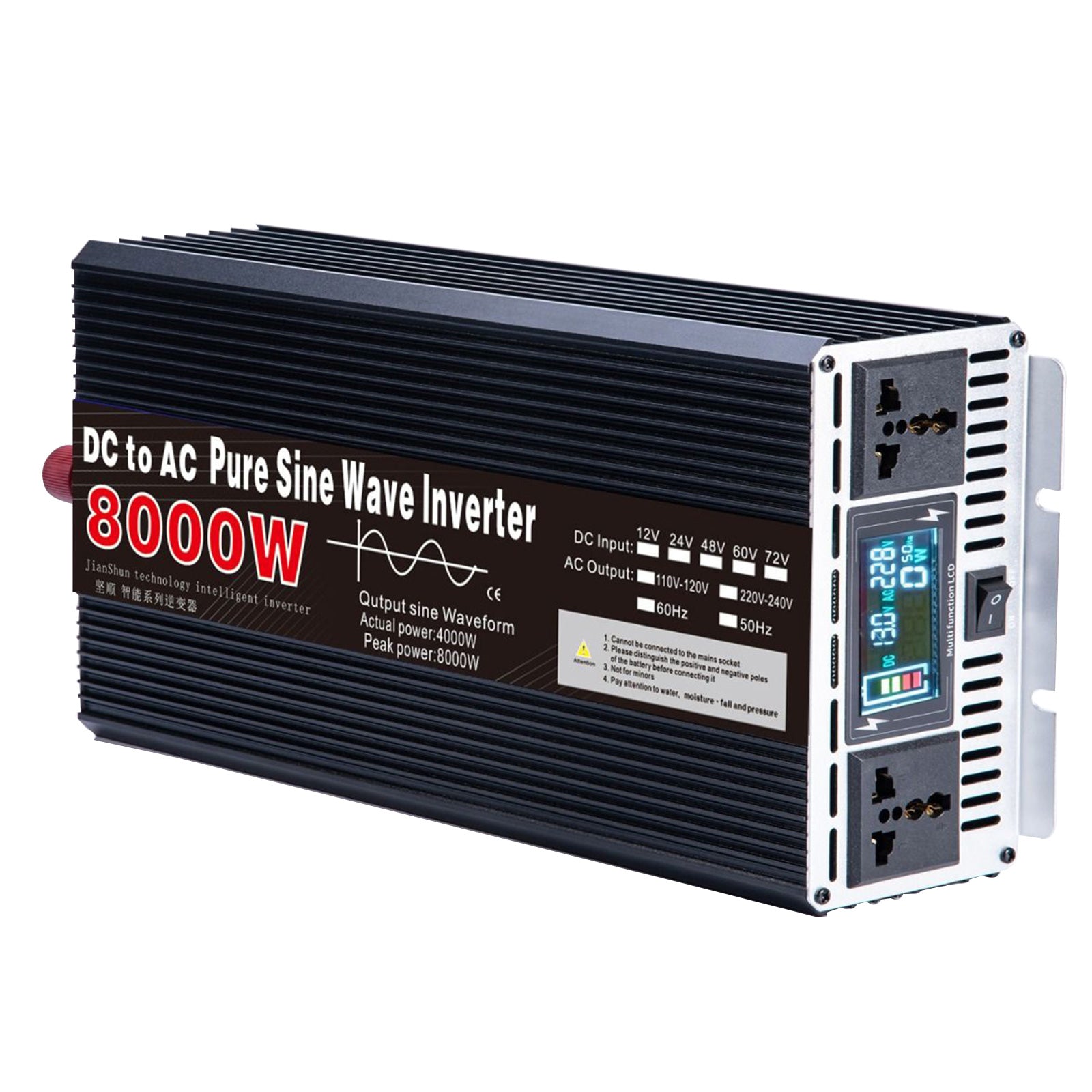 5000W 12000W 12V 24V 48V 60V To 230V Onda Sinusoidale Pura Inverter Convertitore - Foto 5