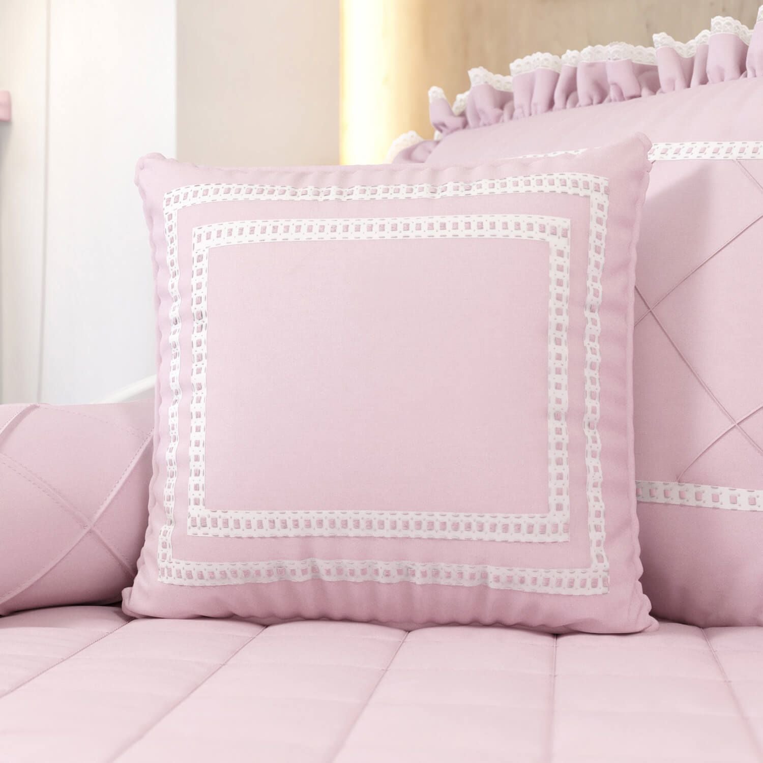 Classic Pink Square Cushion 15