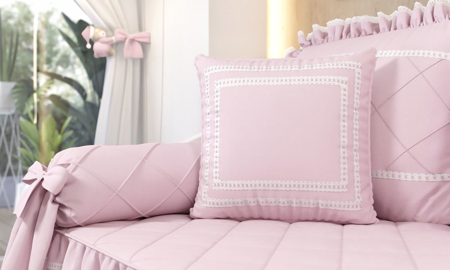 Classic Pink Square Cushion 15
