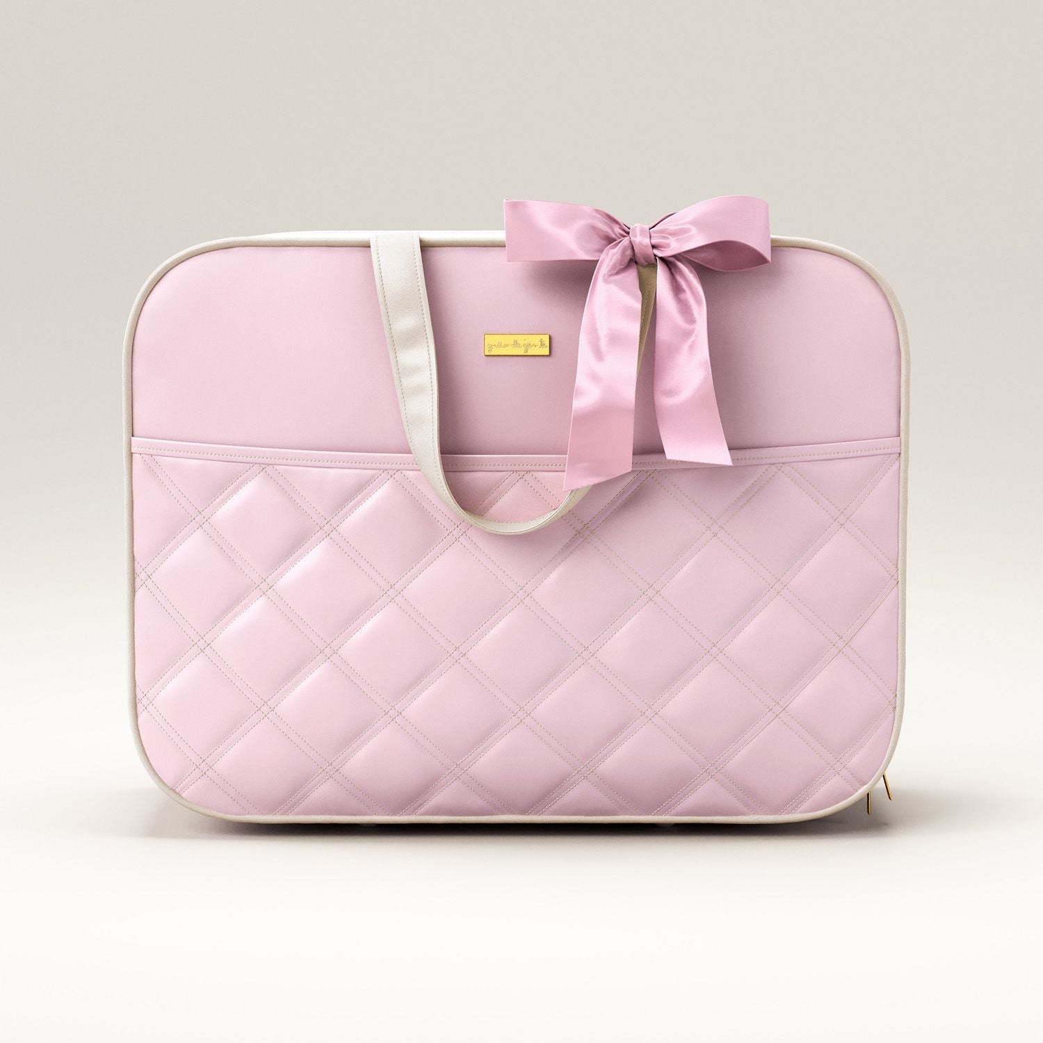 3 Piece Pink and Beige Luxury Diaper Bag Set