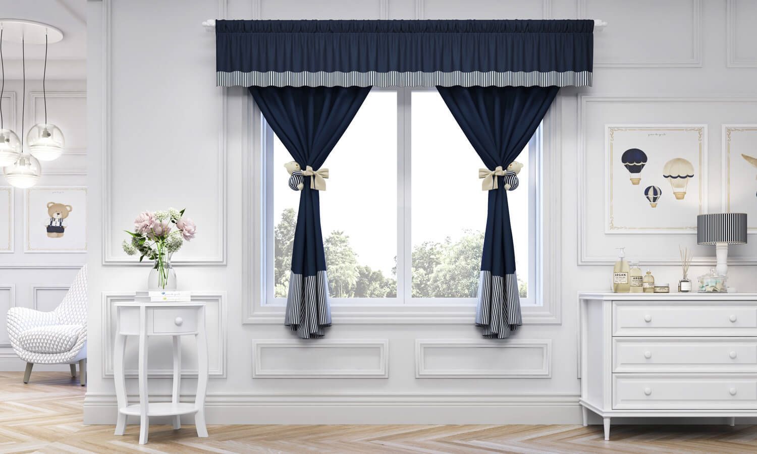 Navy Blue Luxury Curtain 70