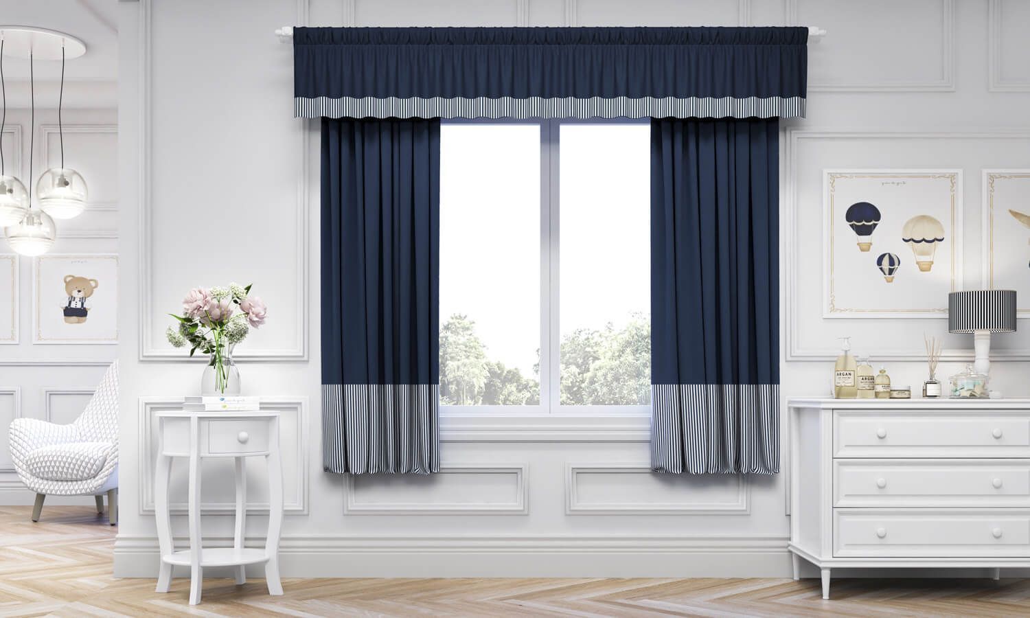 Navy Blue Luxury Curtain 70