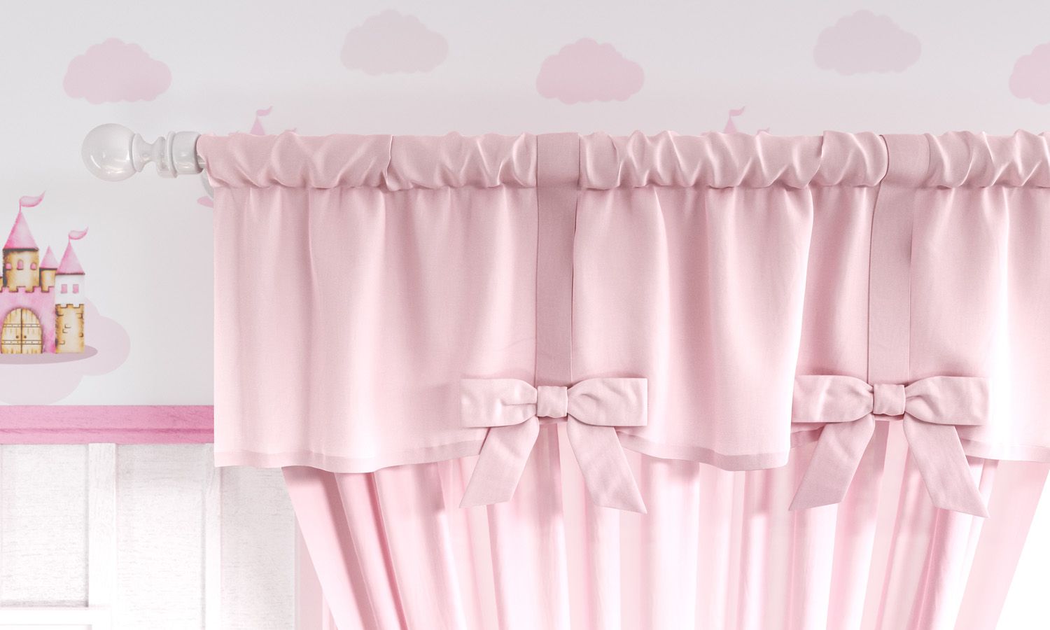 Pink Bows Classic Curtain 59
