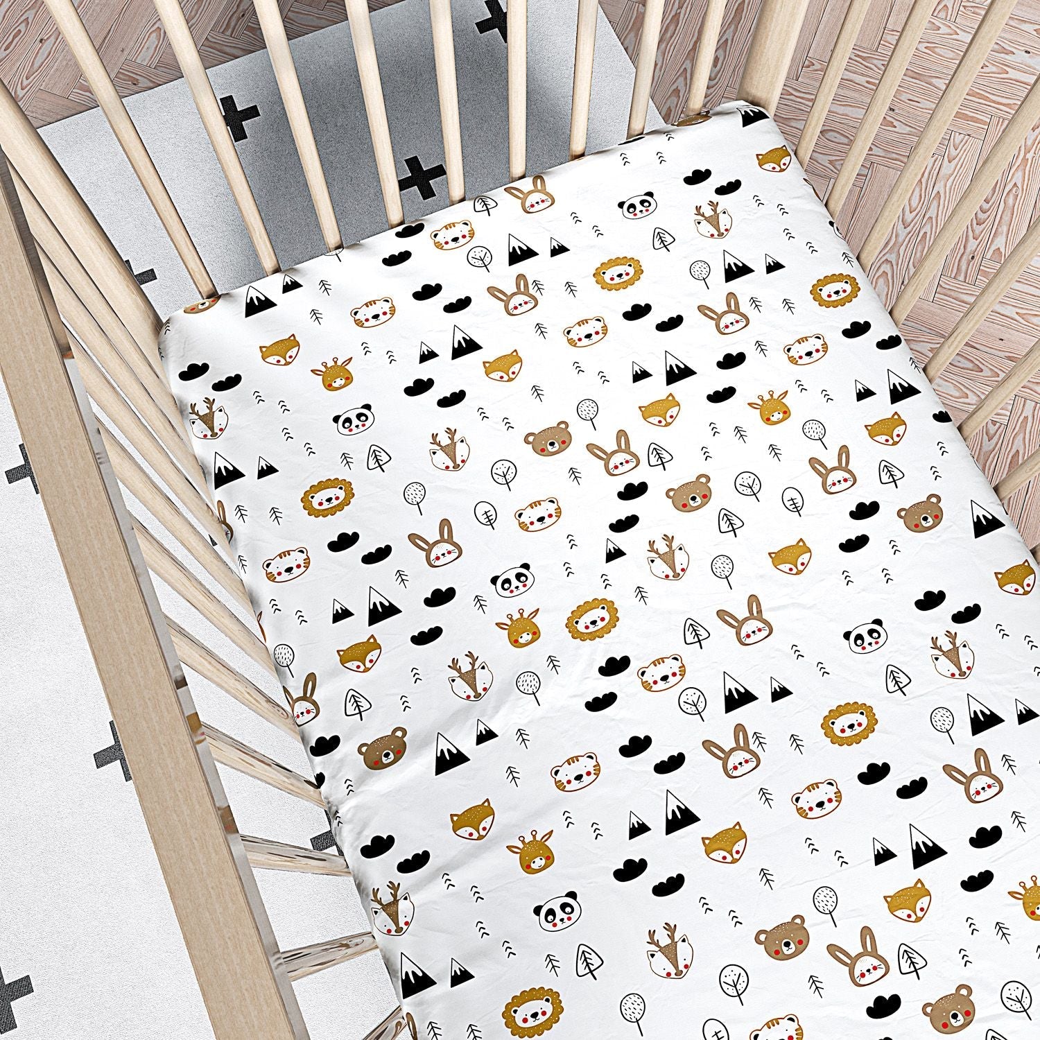 3 Piece Scandinavian Forest Crib Bedding Set