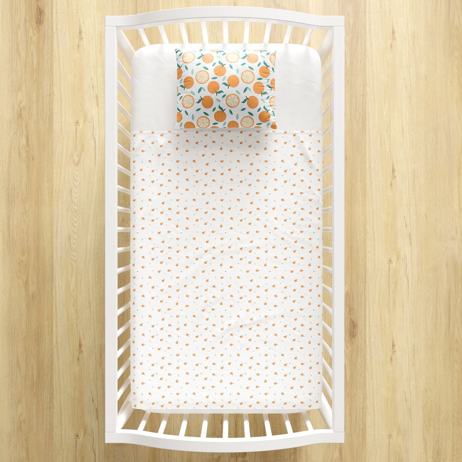 3 Piece Oranges Crib Sheet Set