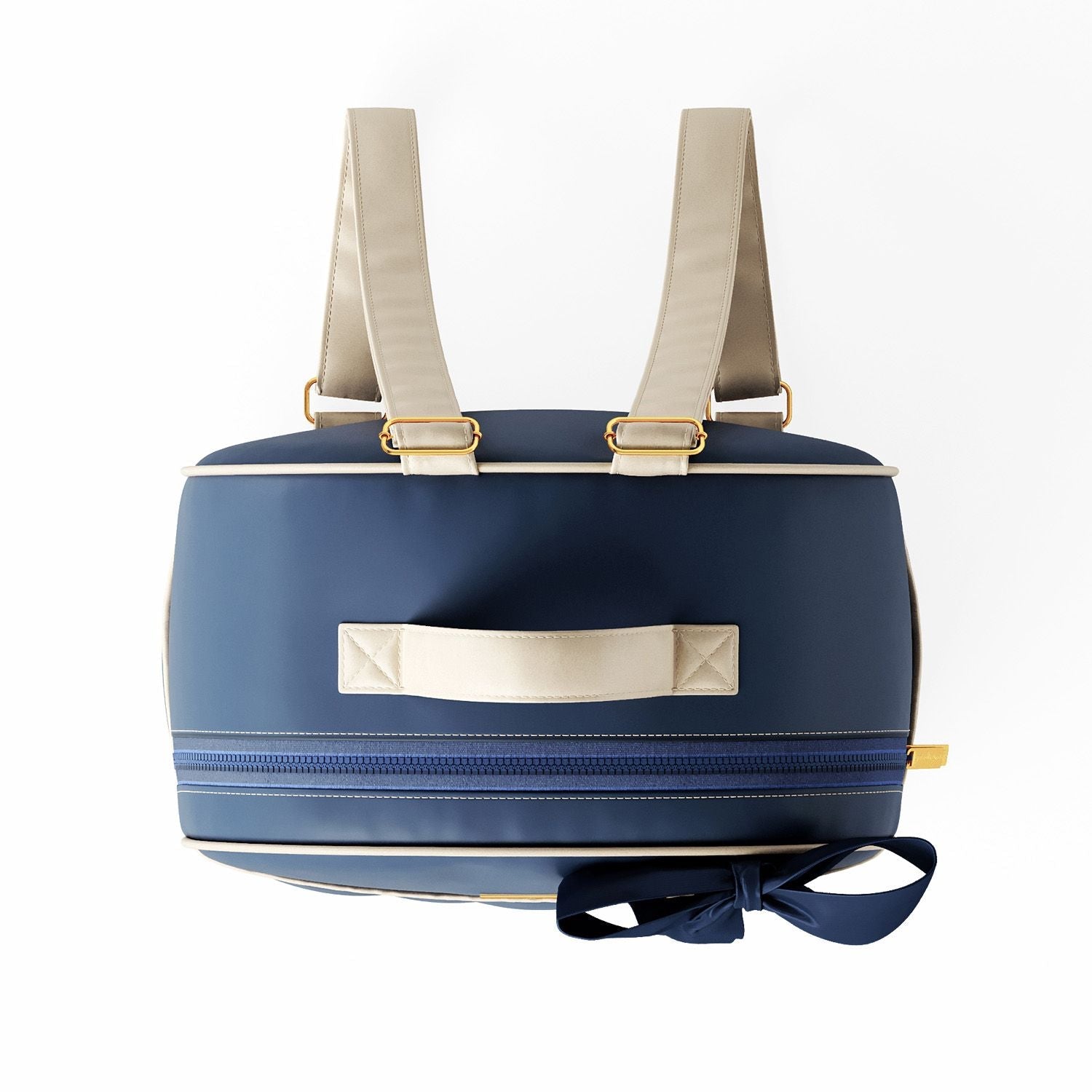 Navy Blue and Beige Luxury Diaper Backpack 14.2