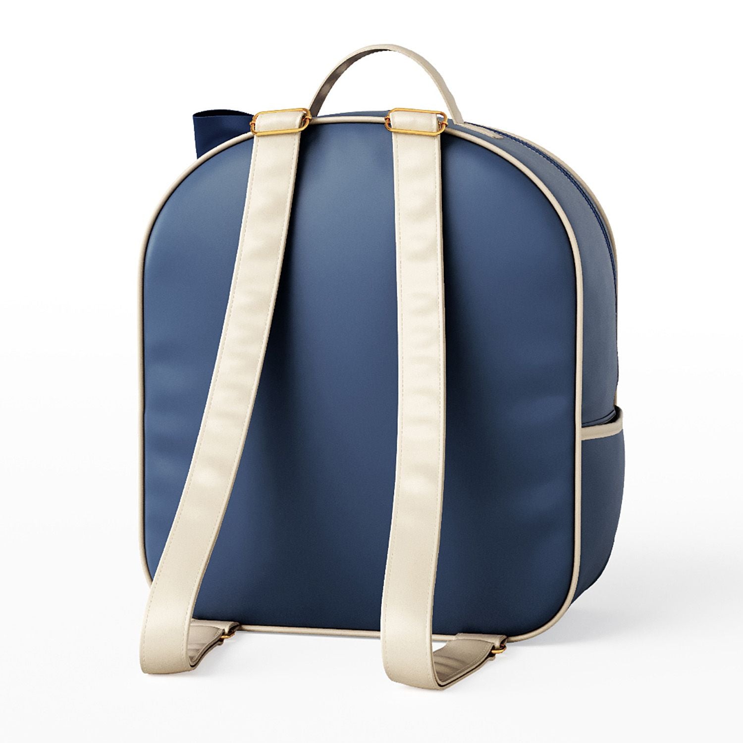 Navy Blue and Beige Luxury Diaper Backpack 14.2