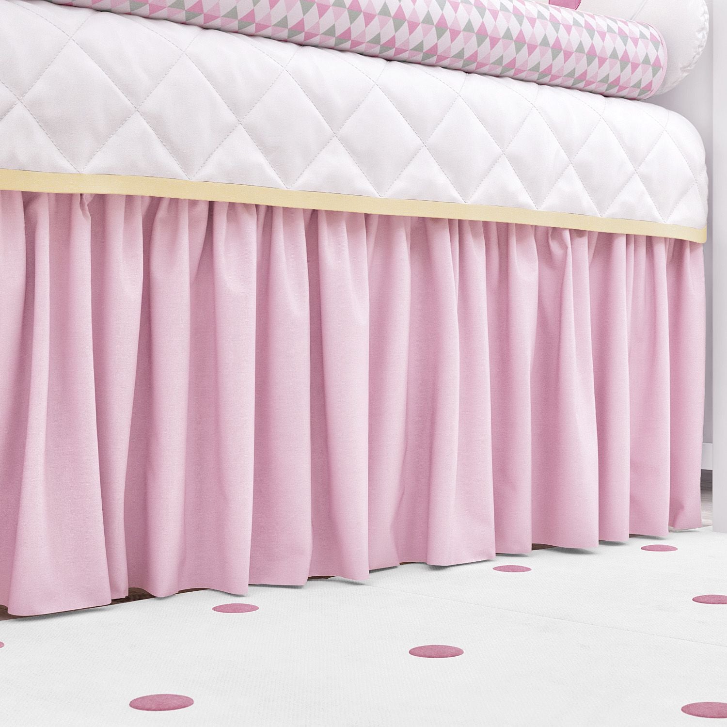 Pink Unicorn Buddies Crib Skirt