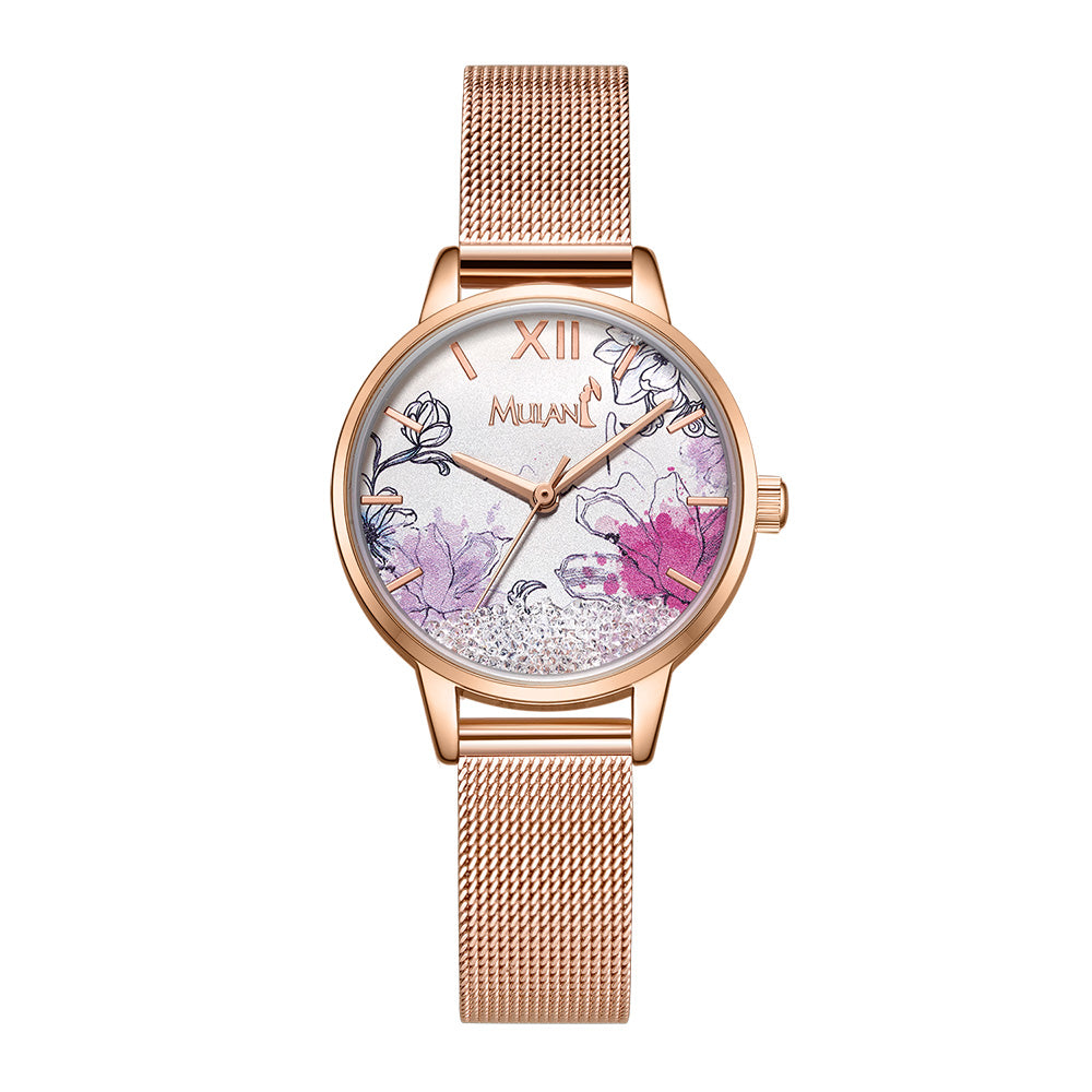 WOMEN WATERPROOF STAINLESS STEEL STRAP WATCH