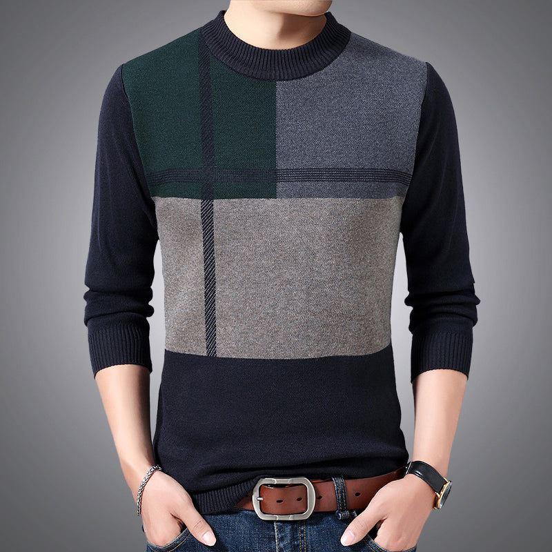 MEN ROUND NECK LONG SLEEVE BODY FIT SWEATER