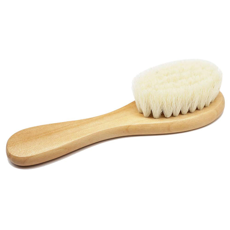 WOODEN HANDLE SUPER SOFT GOAT BRISTLES BABY HAIR BRUSH