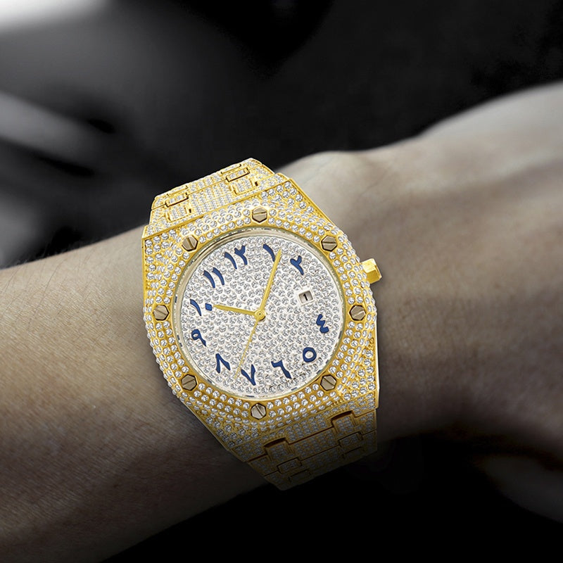 ICED OUT BLING DIAMOND WATCH WITH FULL ZIRCON