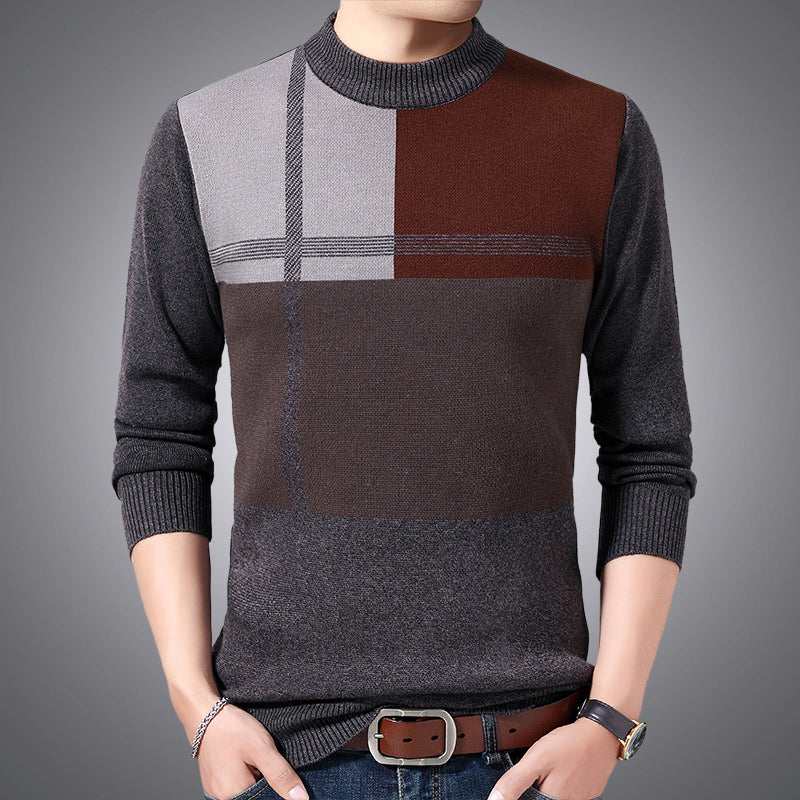 MEN ROUND NECK LONG SLEEVE BODY FIT SWEATER