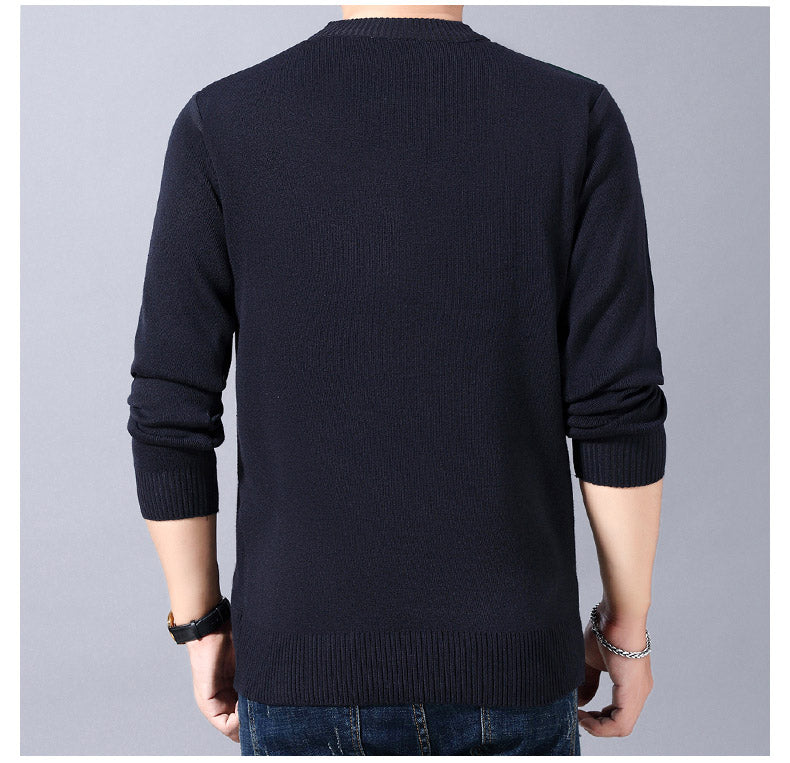 MEN ROUND NECK LONG SLEEVE BODY FIT SWEATER