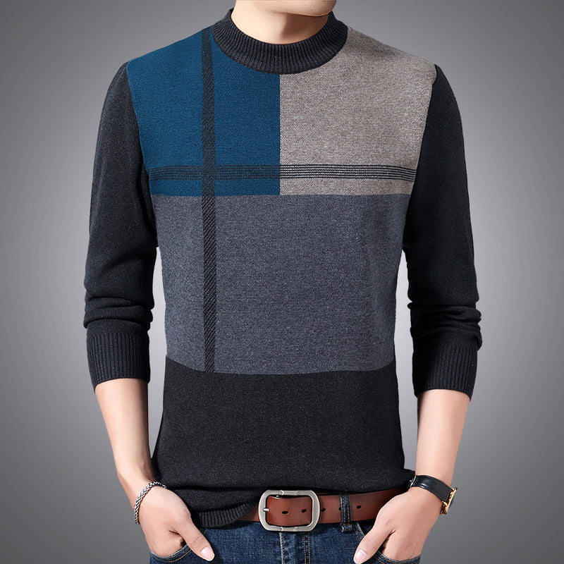 MEN ROUND NECK LONG SLEEVE BODY FIT SWEATER