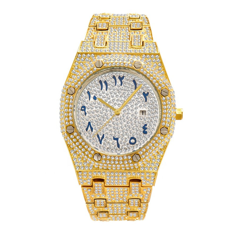 ICED OUT BLING DIAMOND WATCH WITH FULL ZIRCON