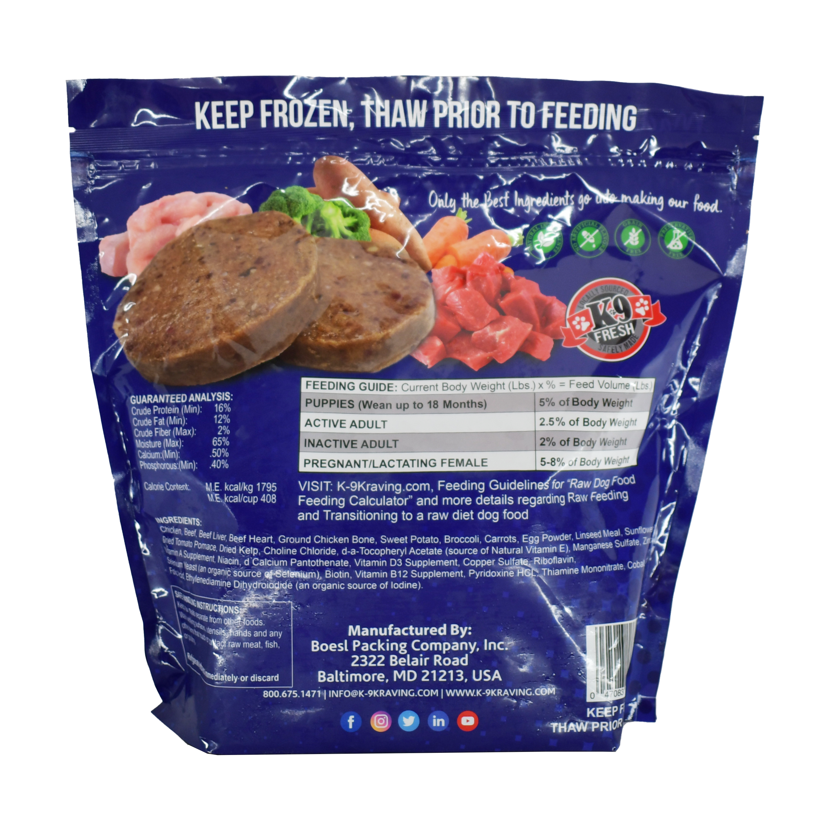 K9 Kraving 5lb Chicken, Beef & Vegetable Patties