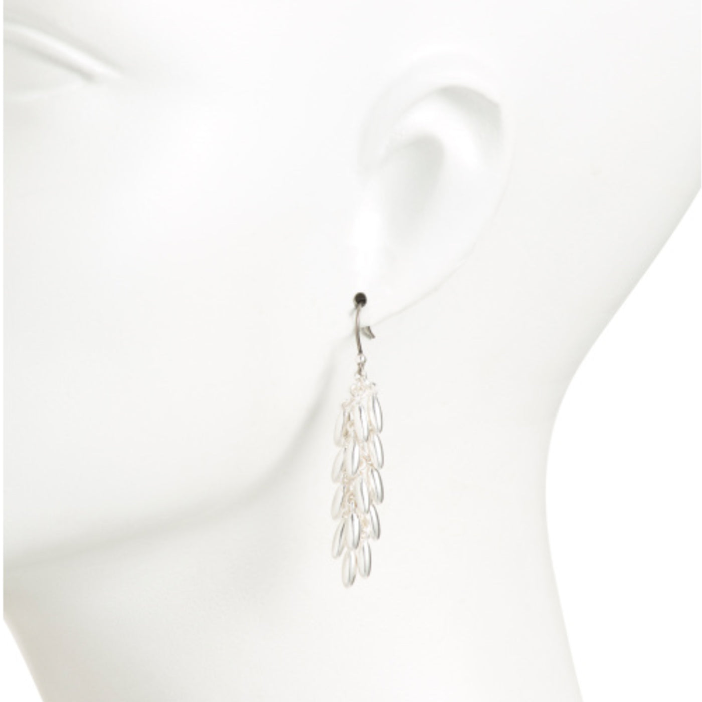 Lucky Brand Silver Leaf Movement Drop Earrings