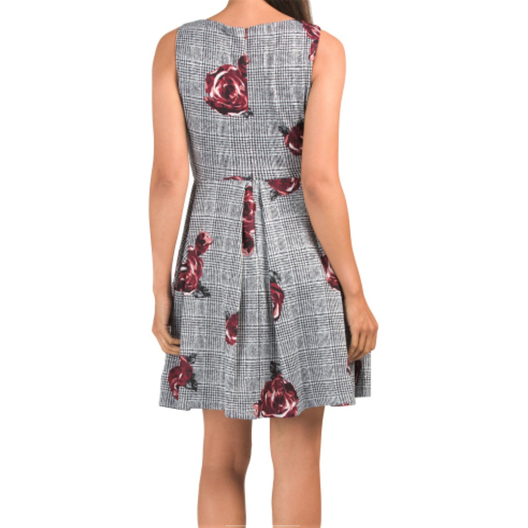 TAYLOR Floral Print Fit & Flare Pleated Mini Dress