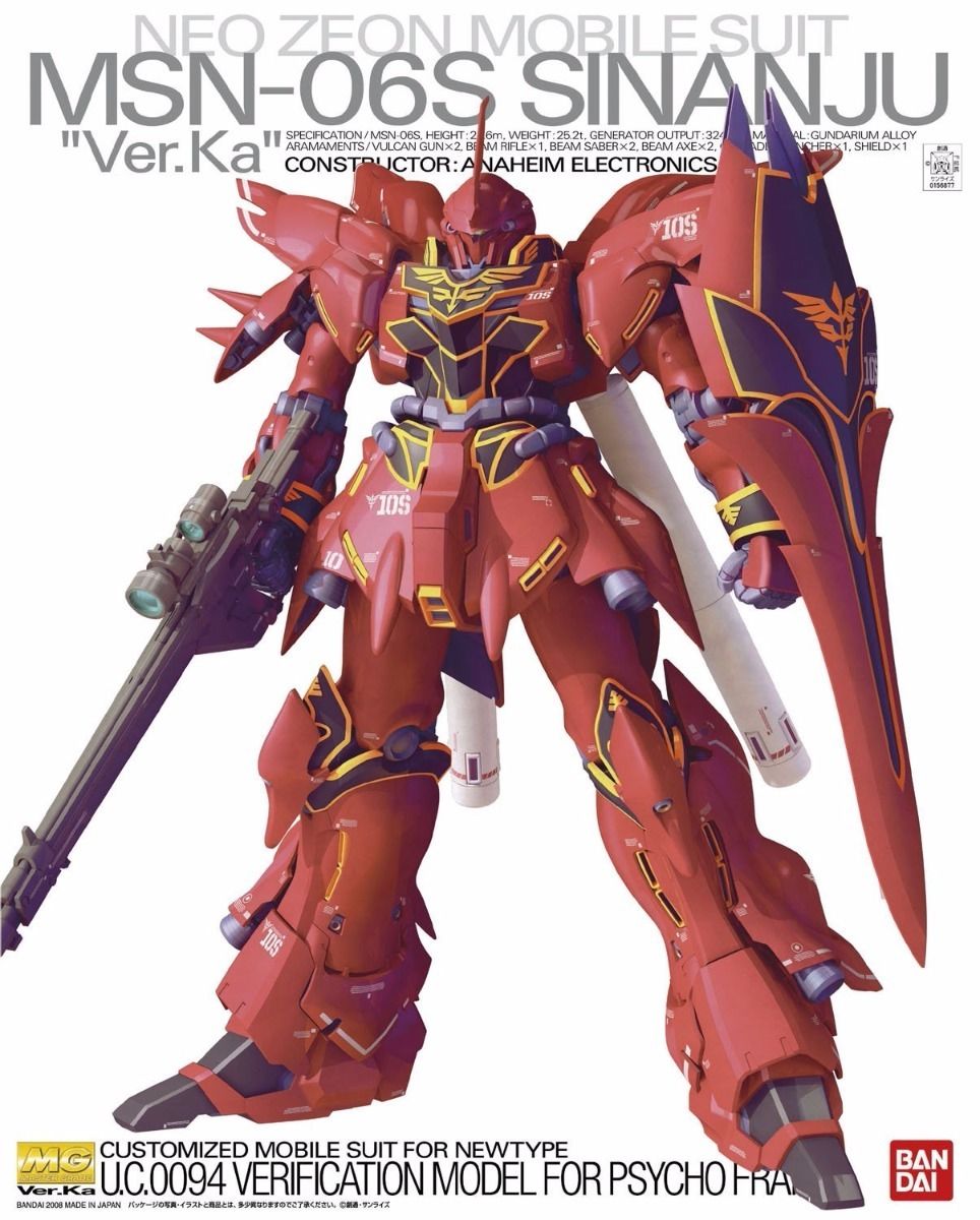 BANDAI MG 1/100 MSN-06S SINANJU Ver Ka Plastic Model Kit Gundam UC from Japan