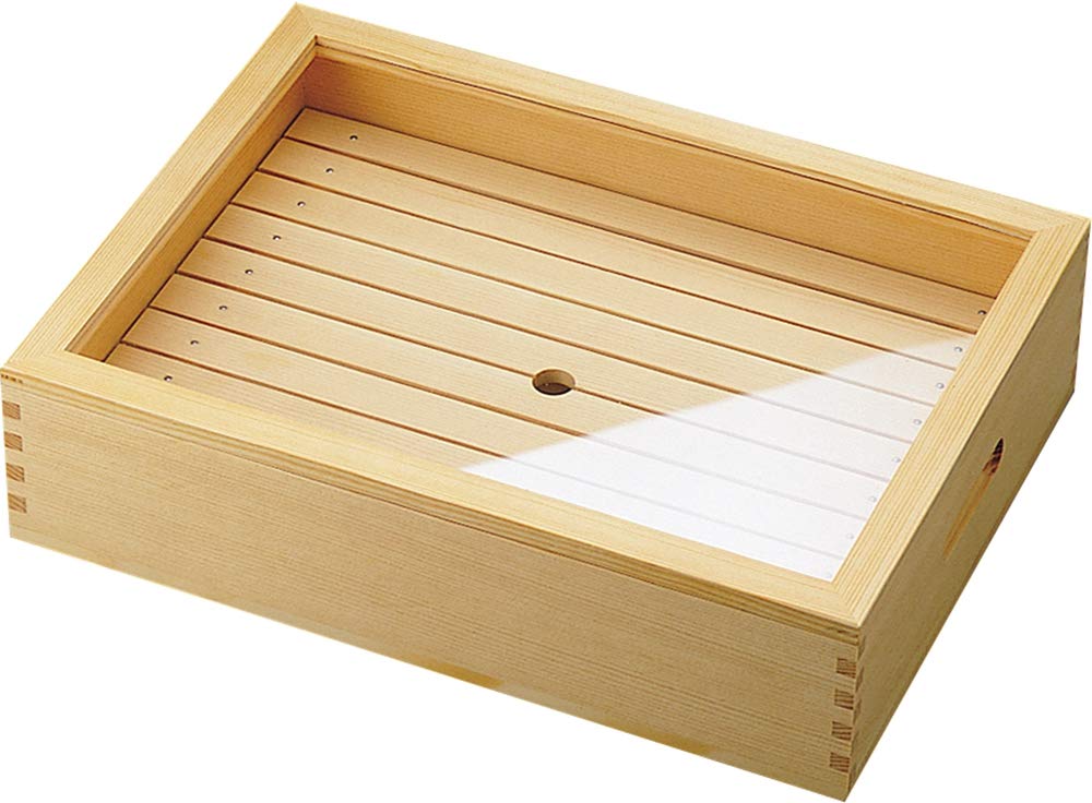 Yamako Wooden Neta Box and Acrylic Lid Large Size Shiroki 39x29x10cm 35585 NEW