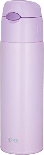 Thermos water bottle light purple 550 ml vacuum insulation straw bottle FHL-551