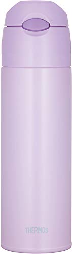 Thermos water bottle light purple 550 ml vacuum insulation straw bottle FHL-551