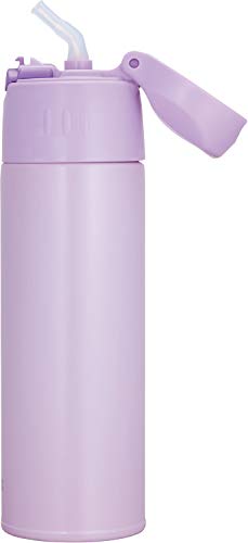 Thermos water bottle light purple 550 ml vacuum insulation straw bottle FHL-551
