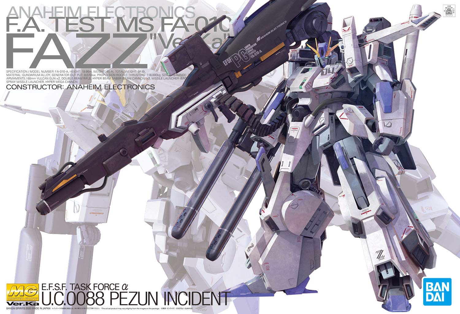 Bandai Spirits MG Gundam Sentinel FAZZ Ver.Ka 1/100 Plastic Model Kit BAS5058880