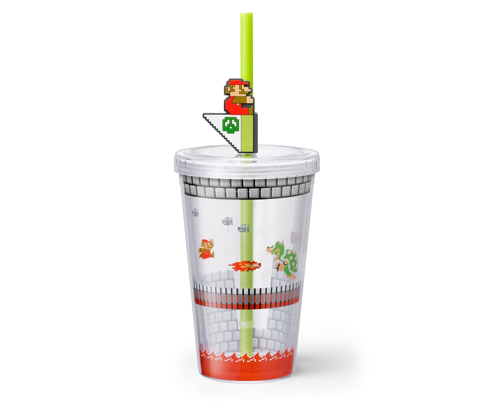 Nintendo Sales Super Mario Bros. Home Party Straw Tumbler Bowser Castle NSL-0089