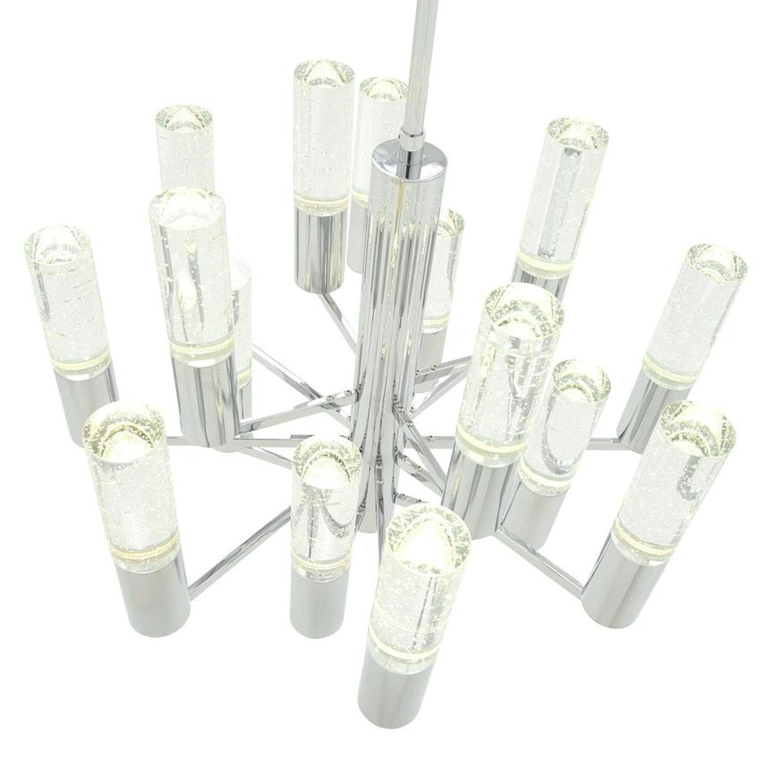 Crystal Cylinders Chandelier // 16 Lights // Dimmable