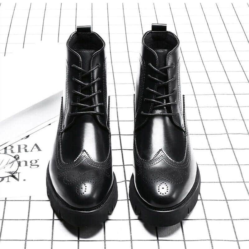 MenAddicts Leather Formal Boots | Business Black Sophistication