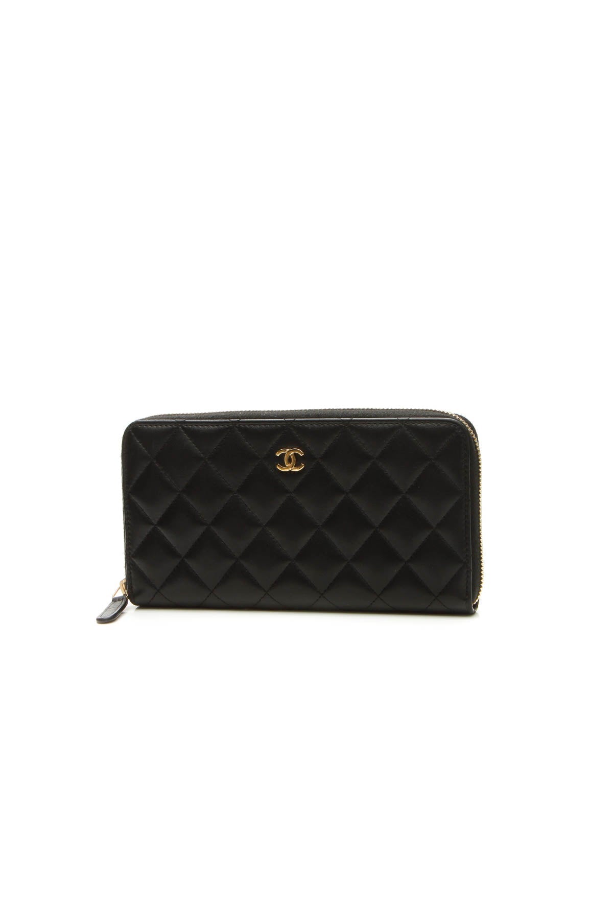 Quilted Zippy Wallet - Black