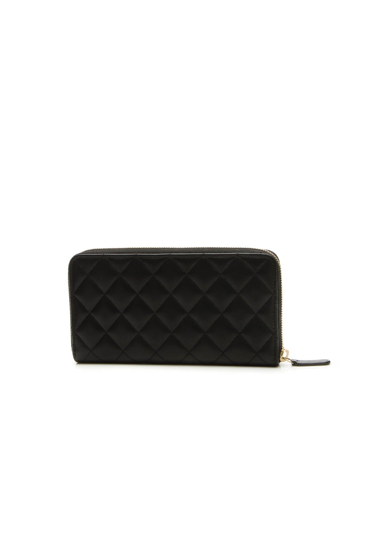 Quilted Zippy Wallet - Black