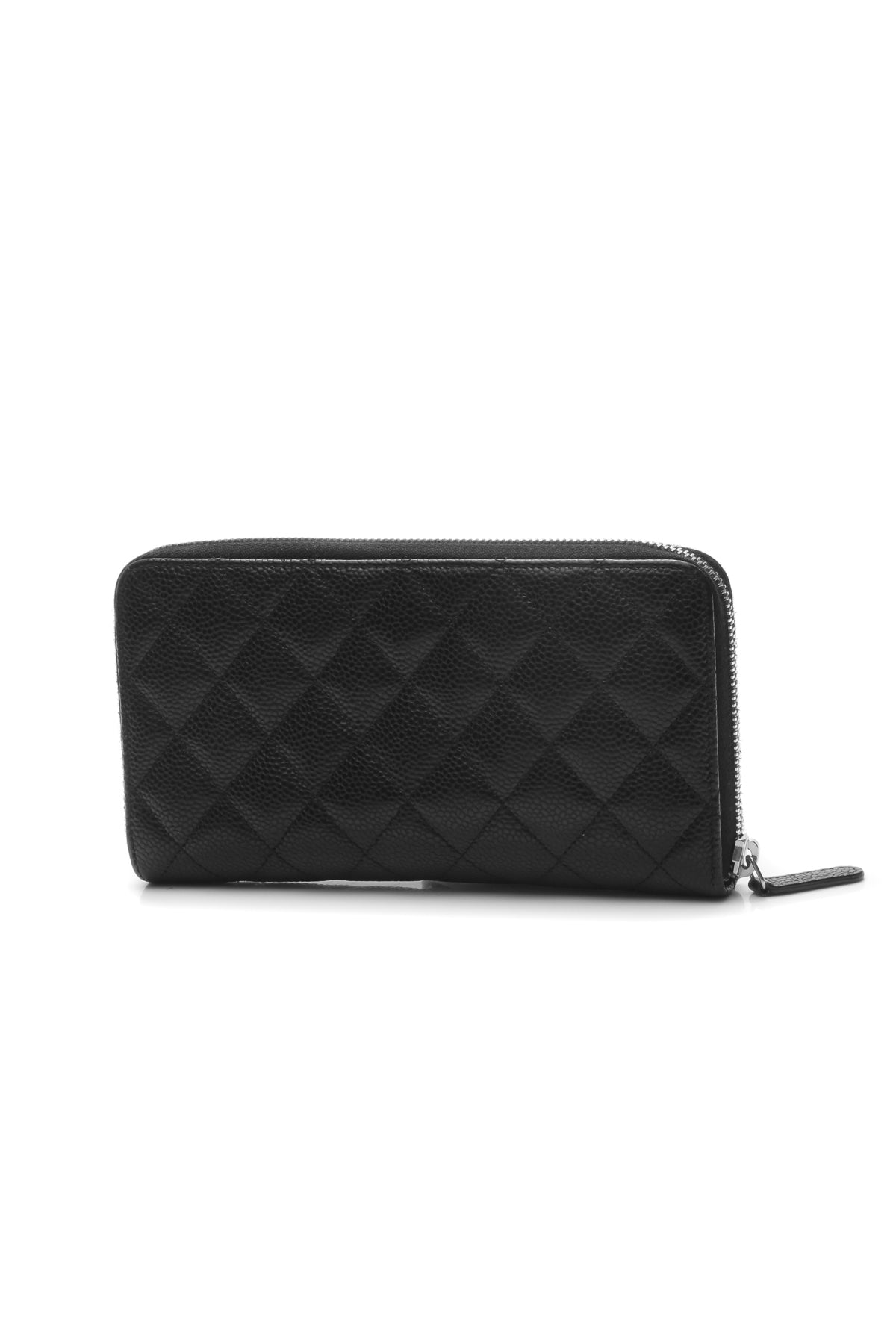 Quilted Zippy Wallet - Black