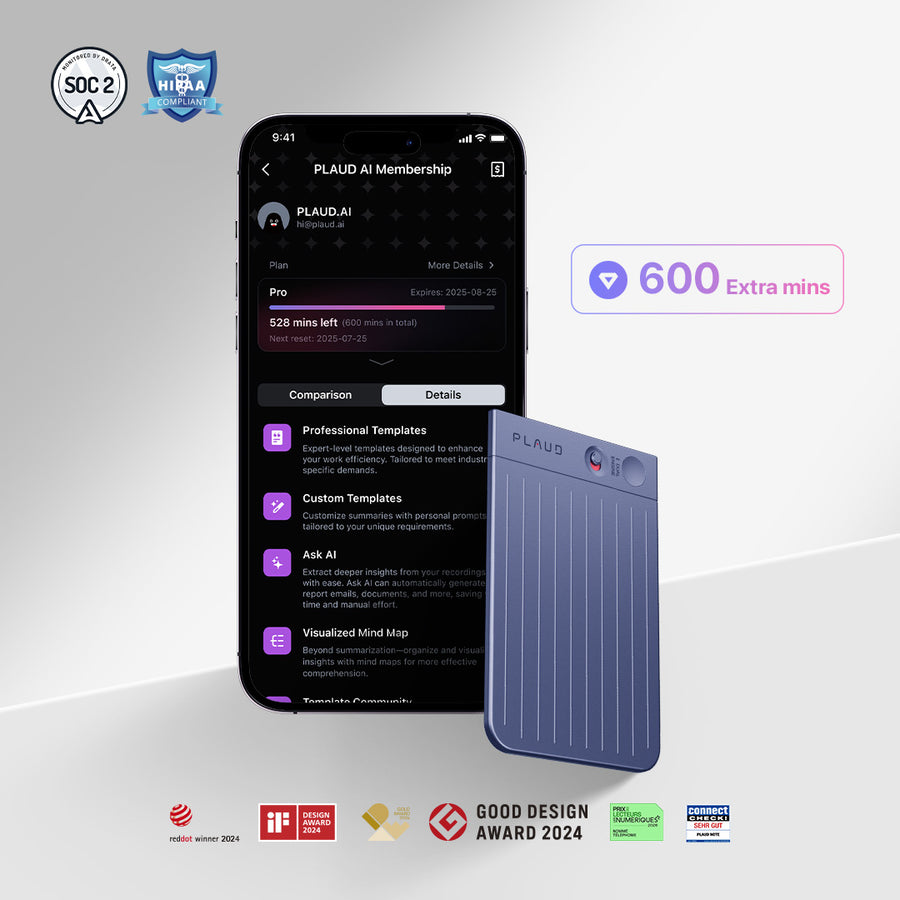 PLAUD NOTE & AI Annual Pro Plan
