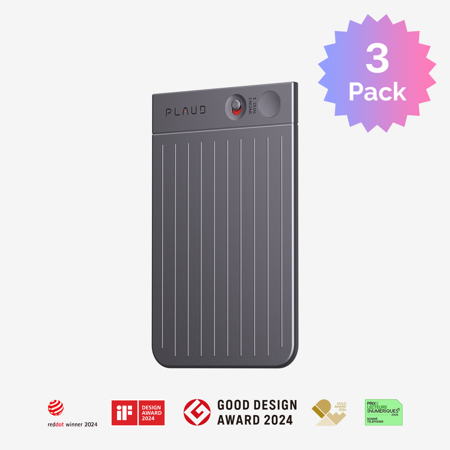 Gravador de Voz PLAUD NOTE AI | Pacote com 3 
