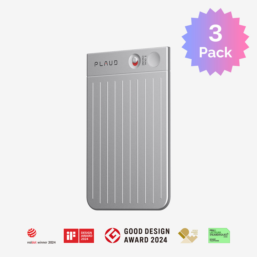 Gravador de Voz PLAUD NOTE AI | Pacote com 3 

