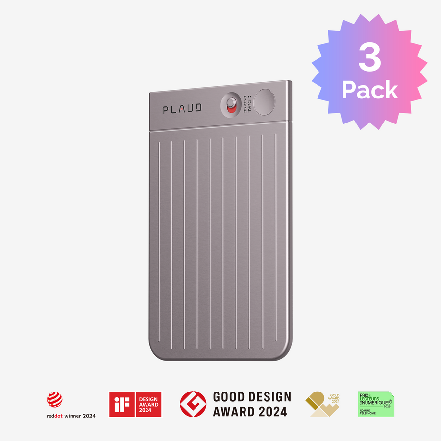 Gravador de Voz PLAUD NOTE AI | Pacote com 3 
