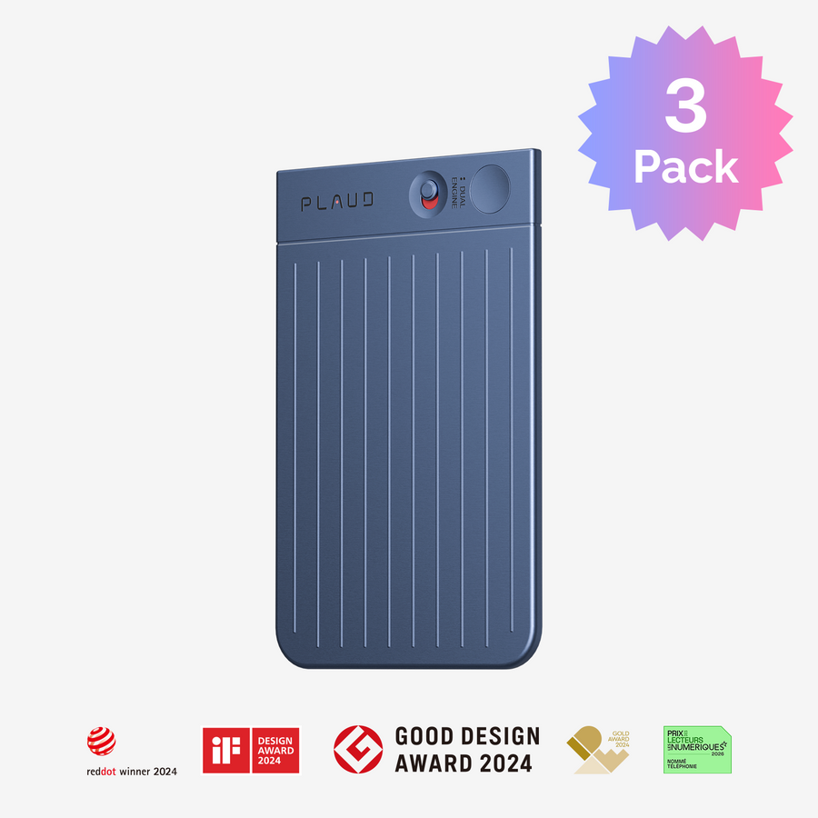 Gravador de Voz PLAUD NOTE AI | Pacote com 3 
