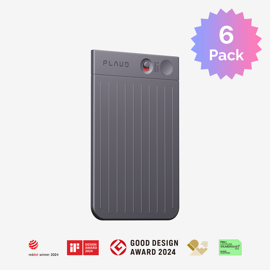 Gravador de Voz PLAUD NOTE AI | Pacote com 6 
