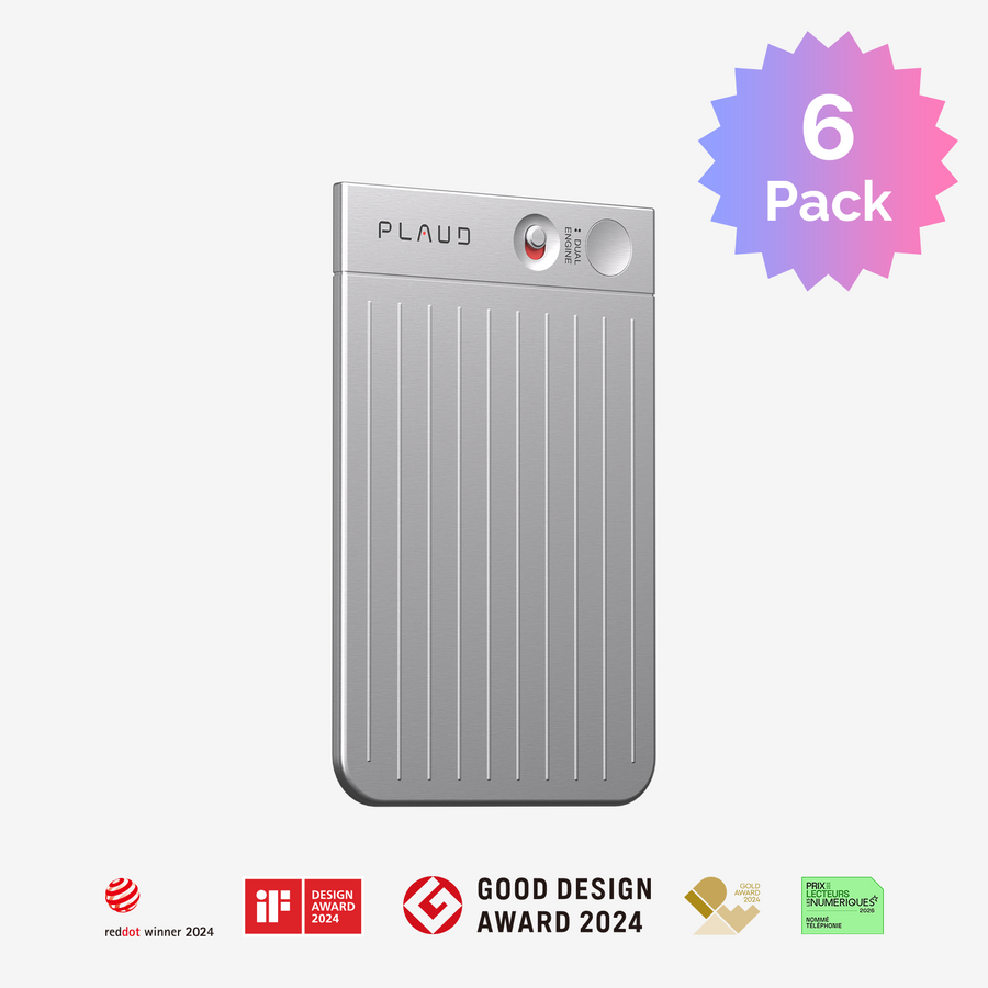 Gravador de Voz PLAUD NOTE AI | Pacote com 6 
