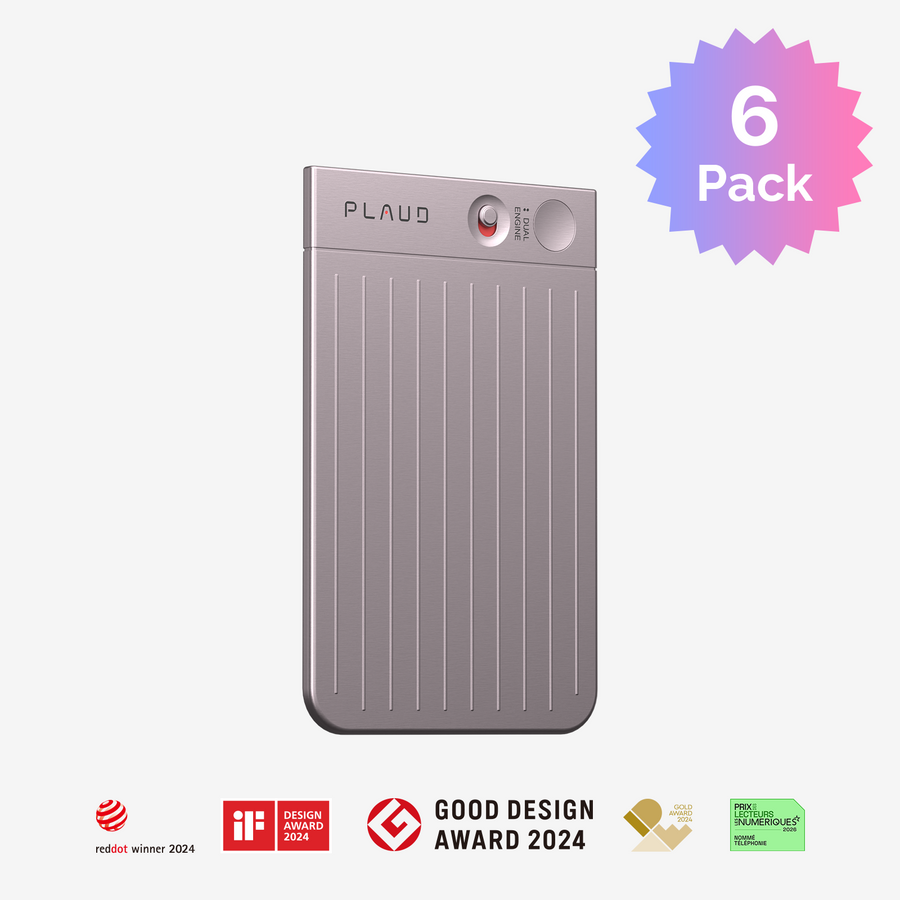 Gravador de Voz PLAUD NOTE AI | Pacote com 6 
