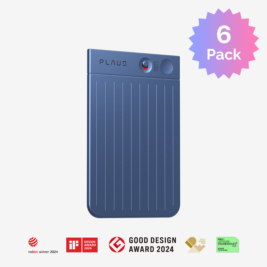 Gravador de Voz PLAUD NOTE AI | Pacote com 6 
