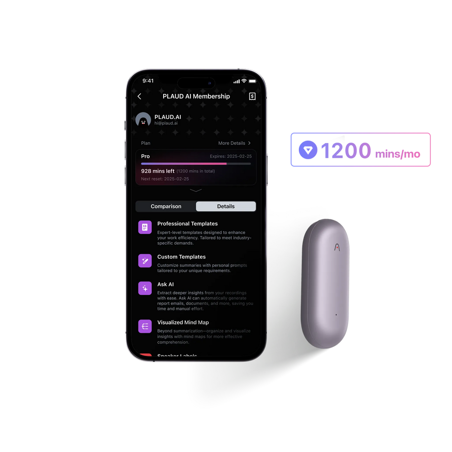 PLAUD NotePin & AI Annual Pro Plan
