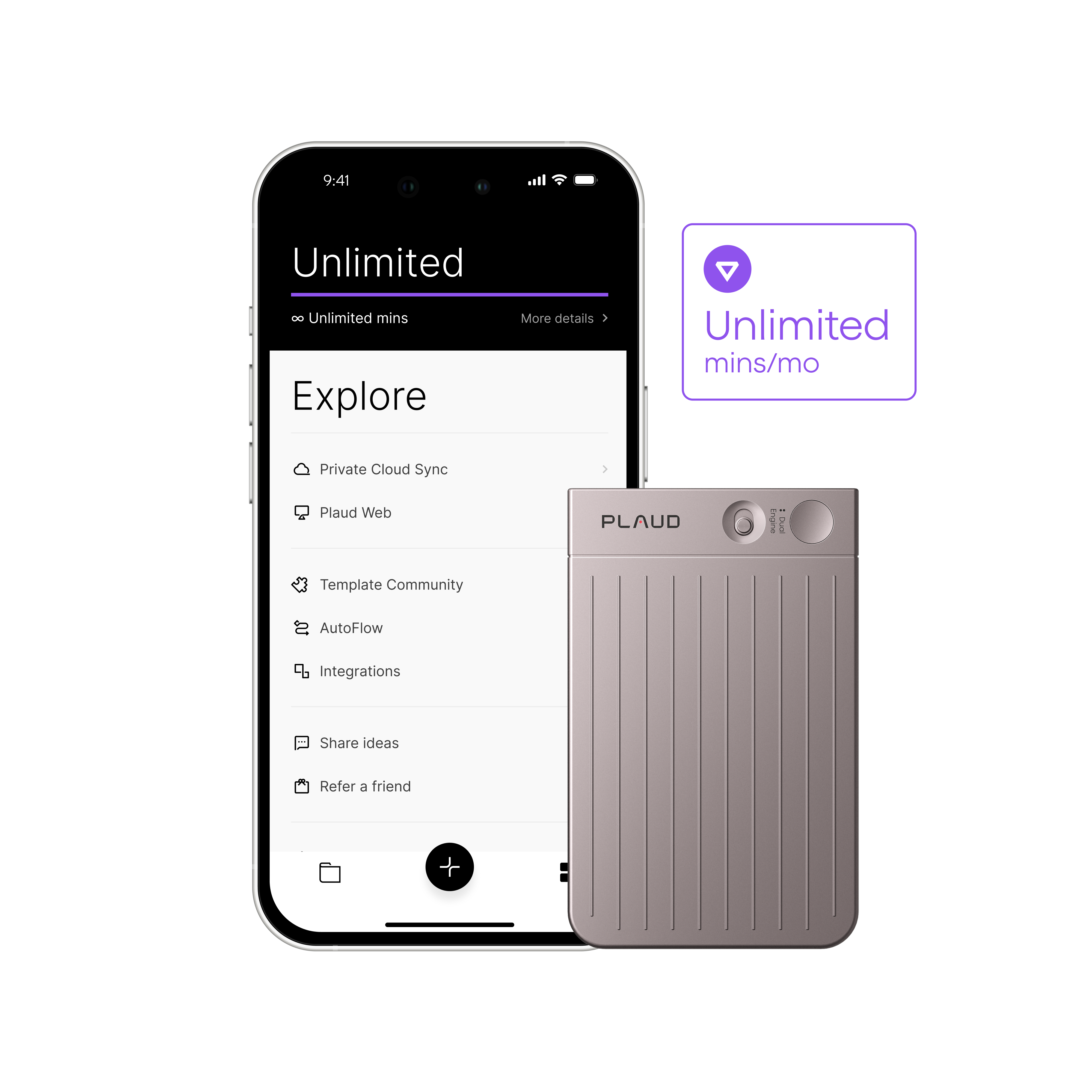Plaud Note & AI Jaarlijks Onbeperkt Plan
